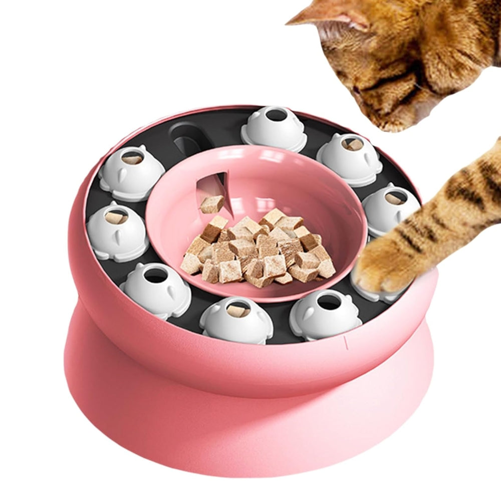 Slow Feeder Cat Bowl Cat Stomach Healthy Slanted Design Multifunction Pet Feed Bowl