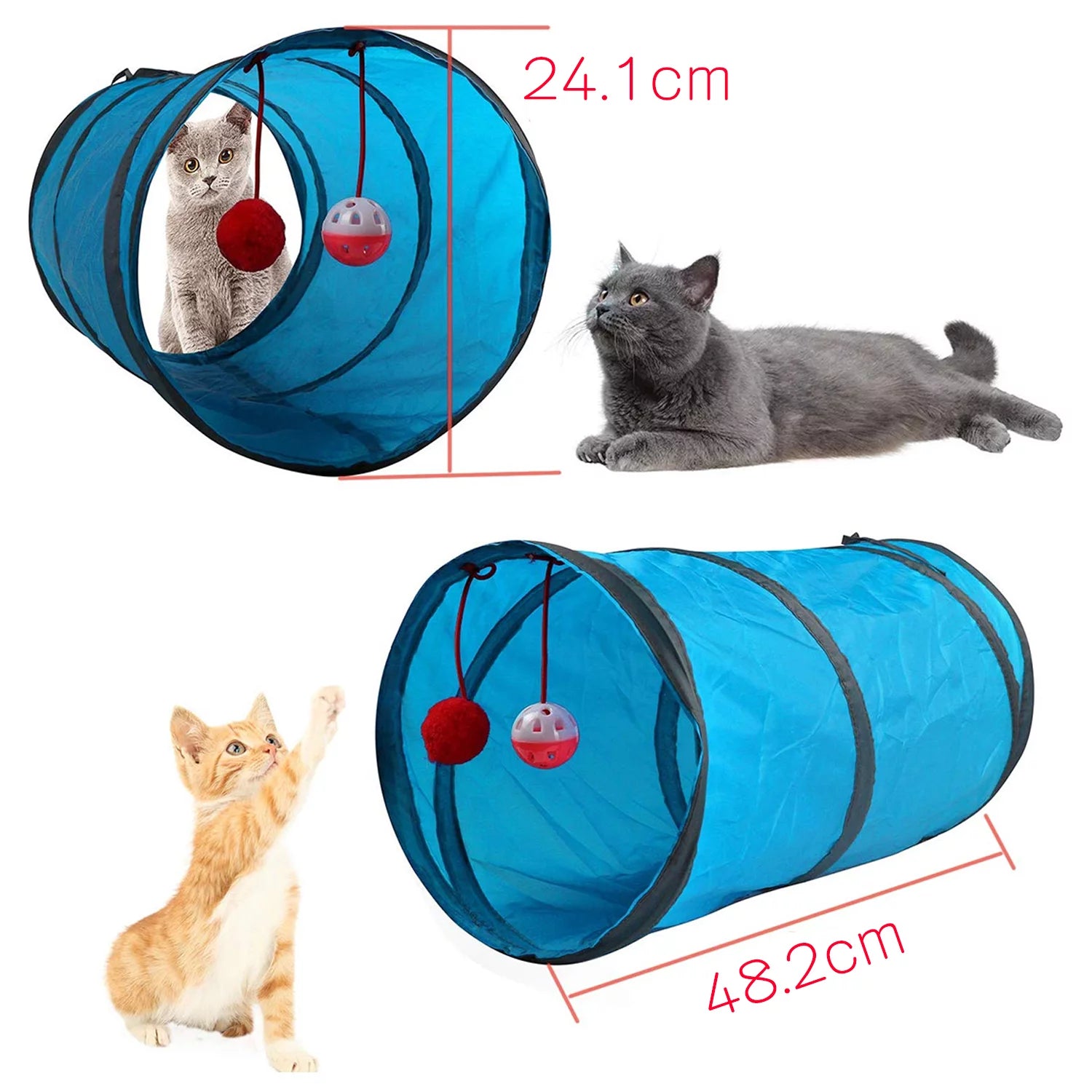 12-Piece Interactive Cat Feather Toy Set with Wands & Tunnel, Multicolor (2 Pack)