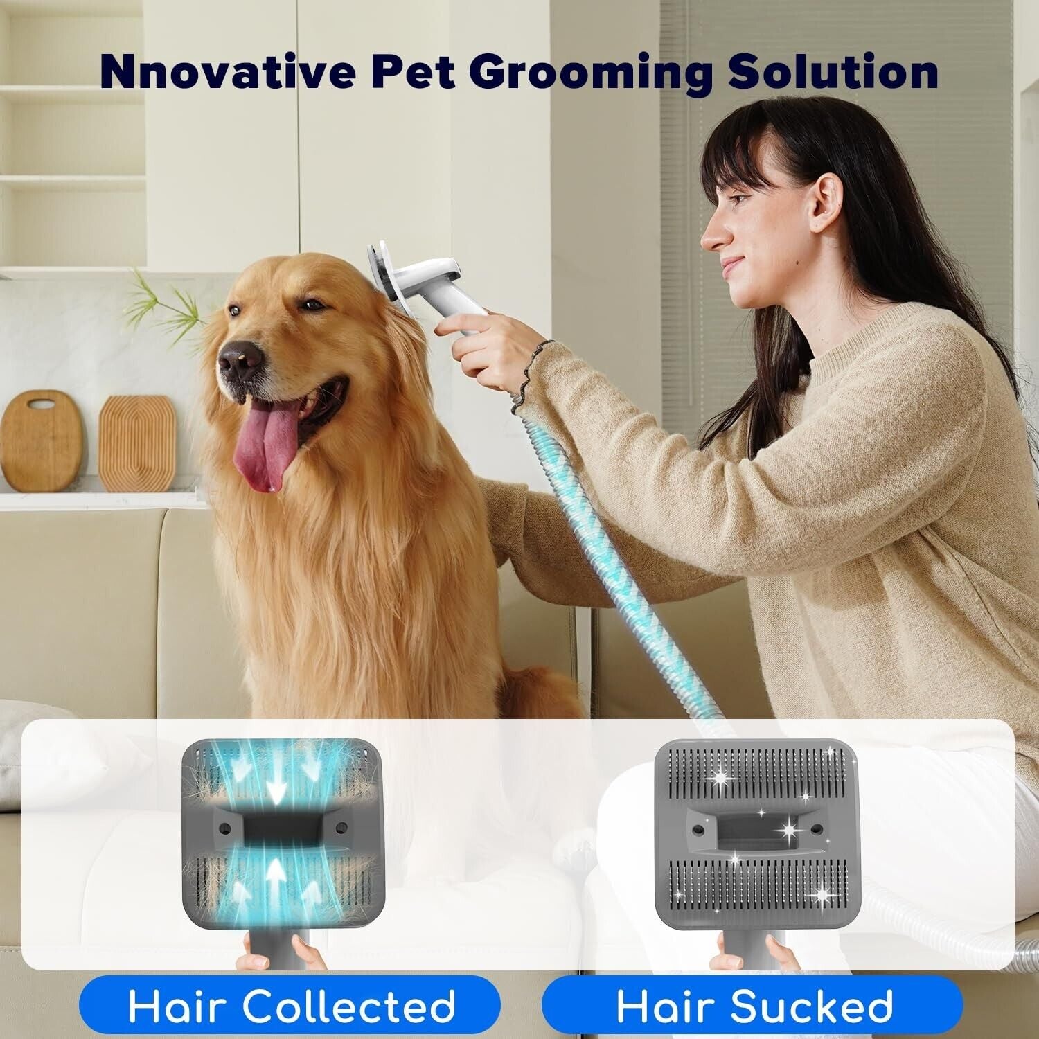 Dog Grooming Kit & Dog Hair Vacuum,15000 Pa Powerful Suction, Pet Grooming Va...