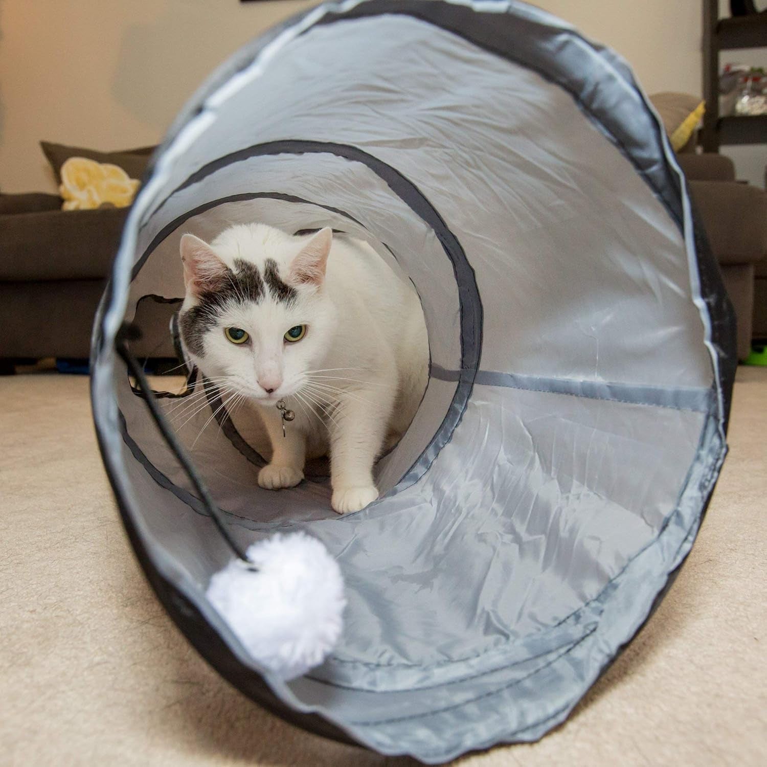 S Way Cat Tunnels Collapsible Kitty Tunnel with Ball Cat Hideaway Play Tunnel Tube Toy Cat Interactive Tunnel Toy