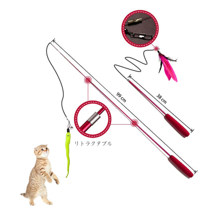 12-Piece Interactive Cat Feather Toy Set with Wands & Tunnel, Multicolor (2 Pack)